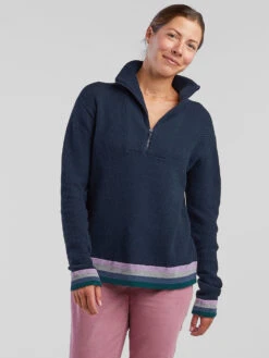 Woolicious Waffle 1/4 Zip Sweater - Stripe 11 Woolicious Waffle 1/4 Zip Sweater - Stripe -Swimming Gear Store 490958 03